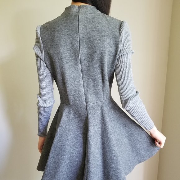 Gray Black Lace Dress - Picture 3 of 4